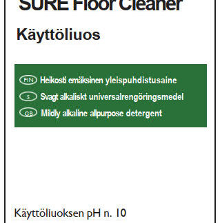 Annostelupullo-tarra SURE Floor Cleaner