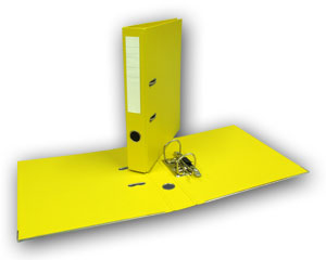 Muovimappi 50 mm, keltainen