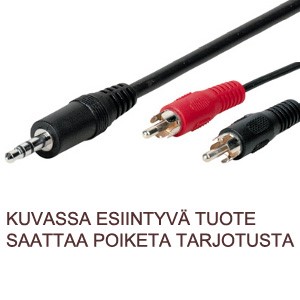 Audiokaapeli (3.5mm – 2 x RCA) 1 metri