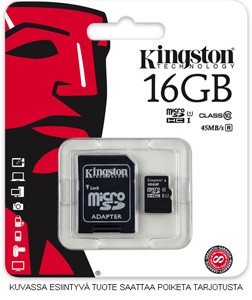 Muistikortti 16GT (microSD/SD)