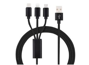 Latauskaapeli Micro-USB/Lightning/USB-C