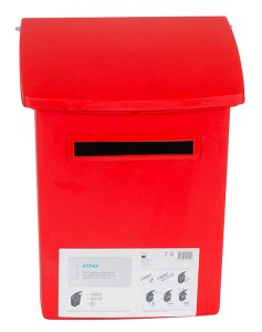 Postilaatikko välikannella punainen muov