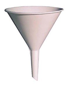 Muovisuppilo 9 cm muovia valkoinen