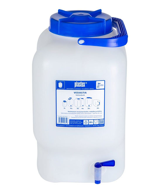 Vesiastia Plastex HD hanalla, 20 L