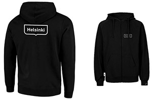 Helsinki-huppari unisex, musta 5XL