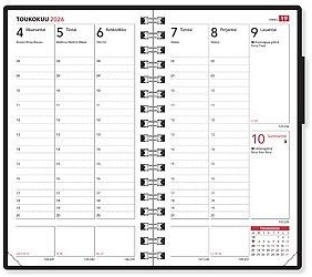 Taskukalenteri Time 2026, musta