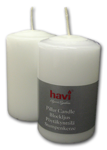 Pöytäkynttilä 13 x 6 cm, valkoinen