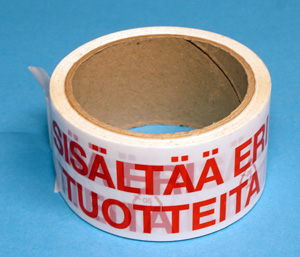 Sisältää eri tuotteita -pakkausteippi