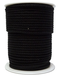 Puuvillanyöri 5mm musta (25m)