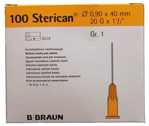 Neula, Injektio 20G 0.90x40mm keltainen