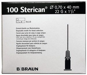 Neula, Injektio 22G 0.70x40mm musta Neula, Injektio 22G 0.70x40mm musta