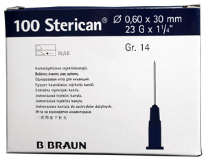 Neula, Injektio 23G 0.60x30mm sininen Neula, Injektio 23G 0.60x30mm sininen