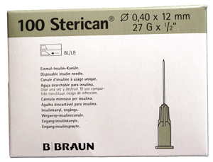 Neula, Injektio 27G 0.40x12mm harmaa Neula, Injektio 27G 0.40x12mm harmaa
