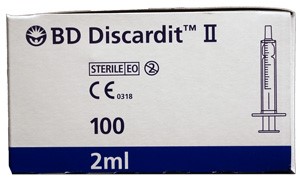 Ruisku BD Discardit 2ml luer muovimäntä